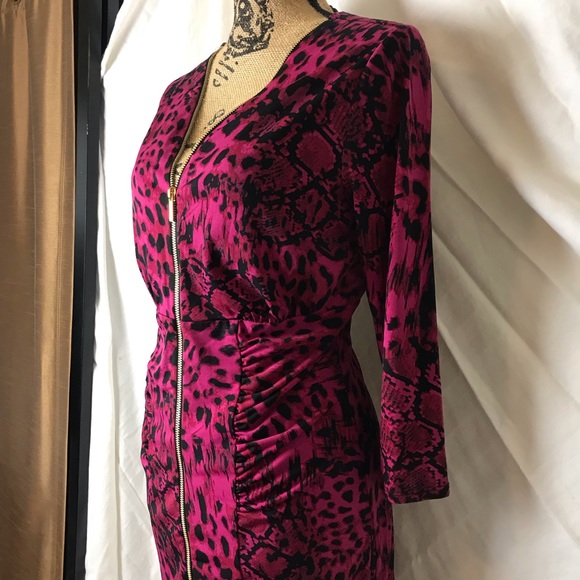 Thalía Sodi magenta cheetah print dress! - Picture 4 of 5